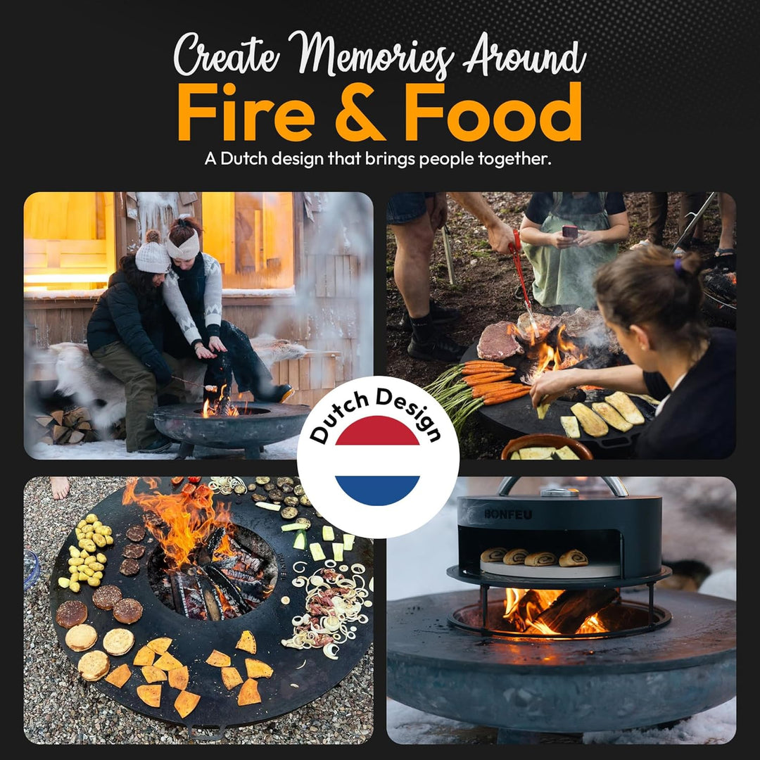 BonFeu Plancha Feuerplatte Ø80cm - 6mm Dick - Grillplatte Rund - Grillplatte für Feuertonne - Feuerp