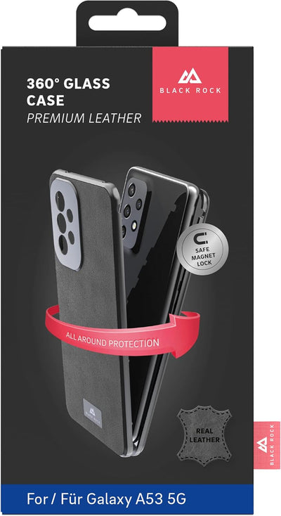 Black Rock - Hülle Leder 360 Grad Glass Case Passend für Samsung Galaxy A53 5G I Handyhülle, Magnet