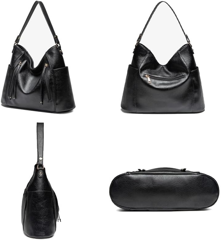 Coolives Damen Hobo Tasche aus PU-Leder Handtasche Damenhandtasche Vintage Schultertasche Hobos Dame