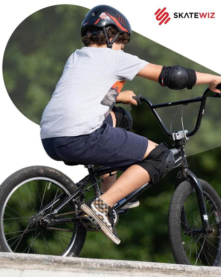 SKATEWIZ Skate Protektoren für Kinder &amp; Erwachsene in 6 Farben - Knieschützer Kinder Set [6pc] SMASH