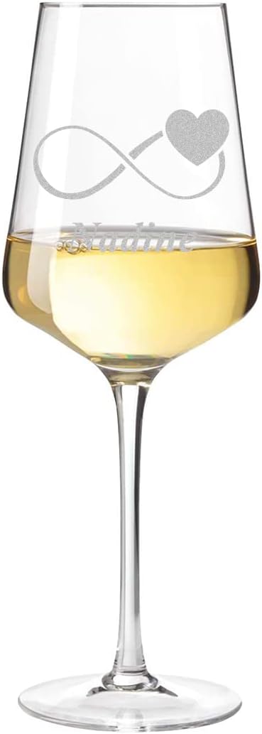 4-TLG Wein Geschenkset mit Wunschgravur - Motiv Unendlichkeitszeichen - personalisiert - 2X Leonardo