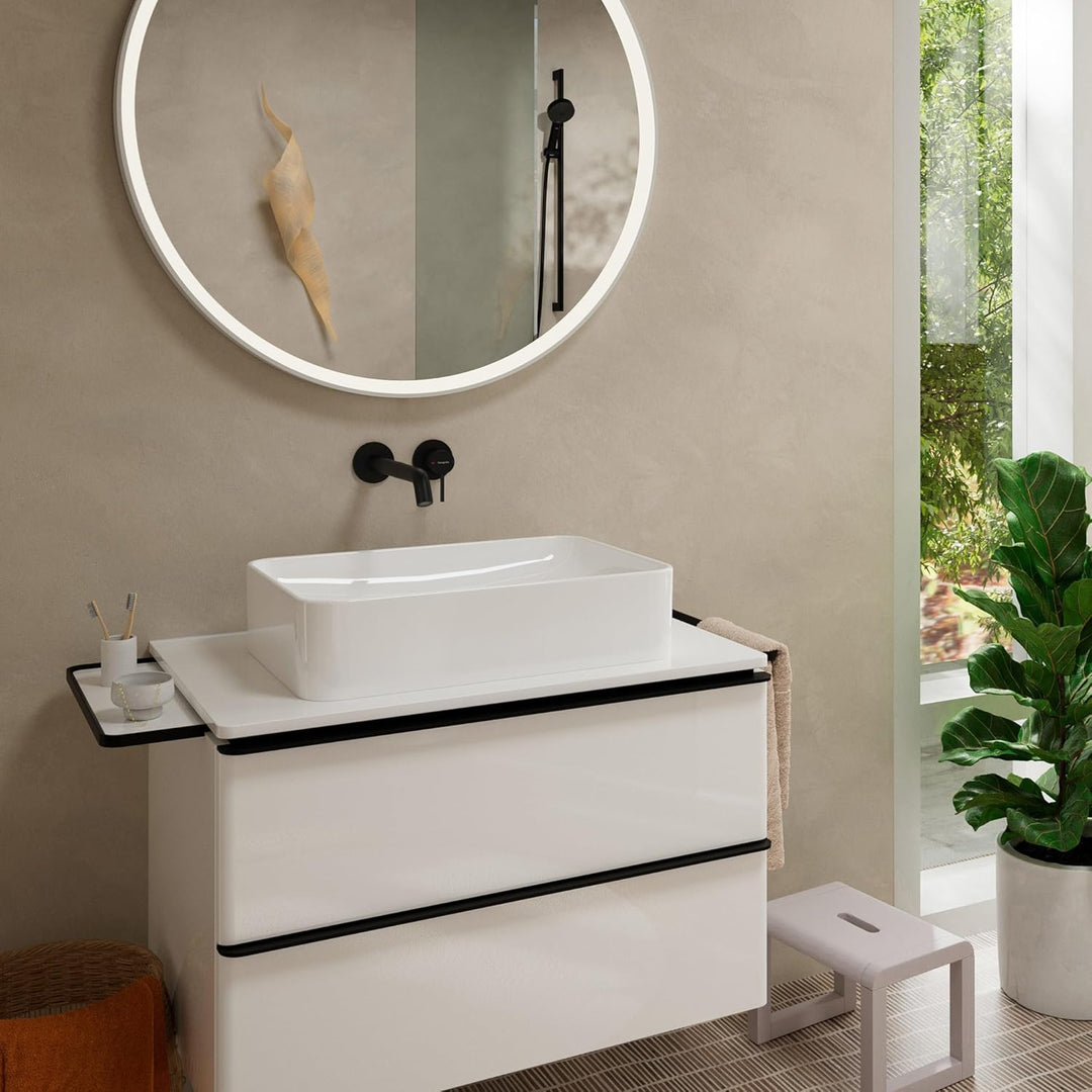 hansgrohe Tecturis S - Waschtischarmatur Unterputz für Wandmontage, Wasserhahn Bad mit Auslauf Länge