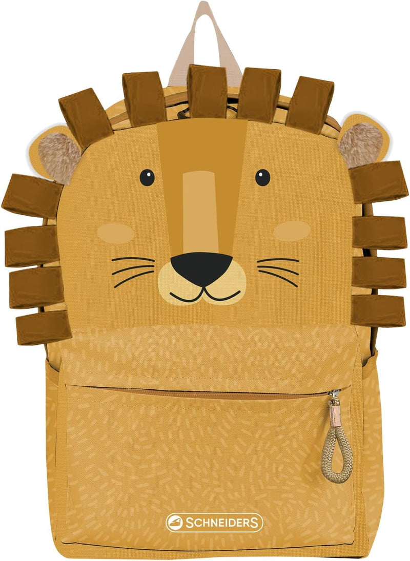 Schneiders 49456-021 - Kinderrucksack Mini Lion, ca. 18,5 x 27 x 11 cm, Rucksack für Kinder mit 6 Li