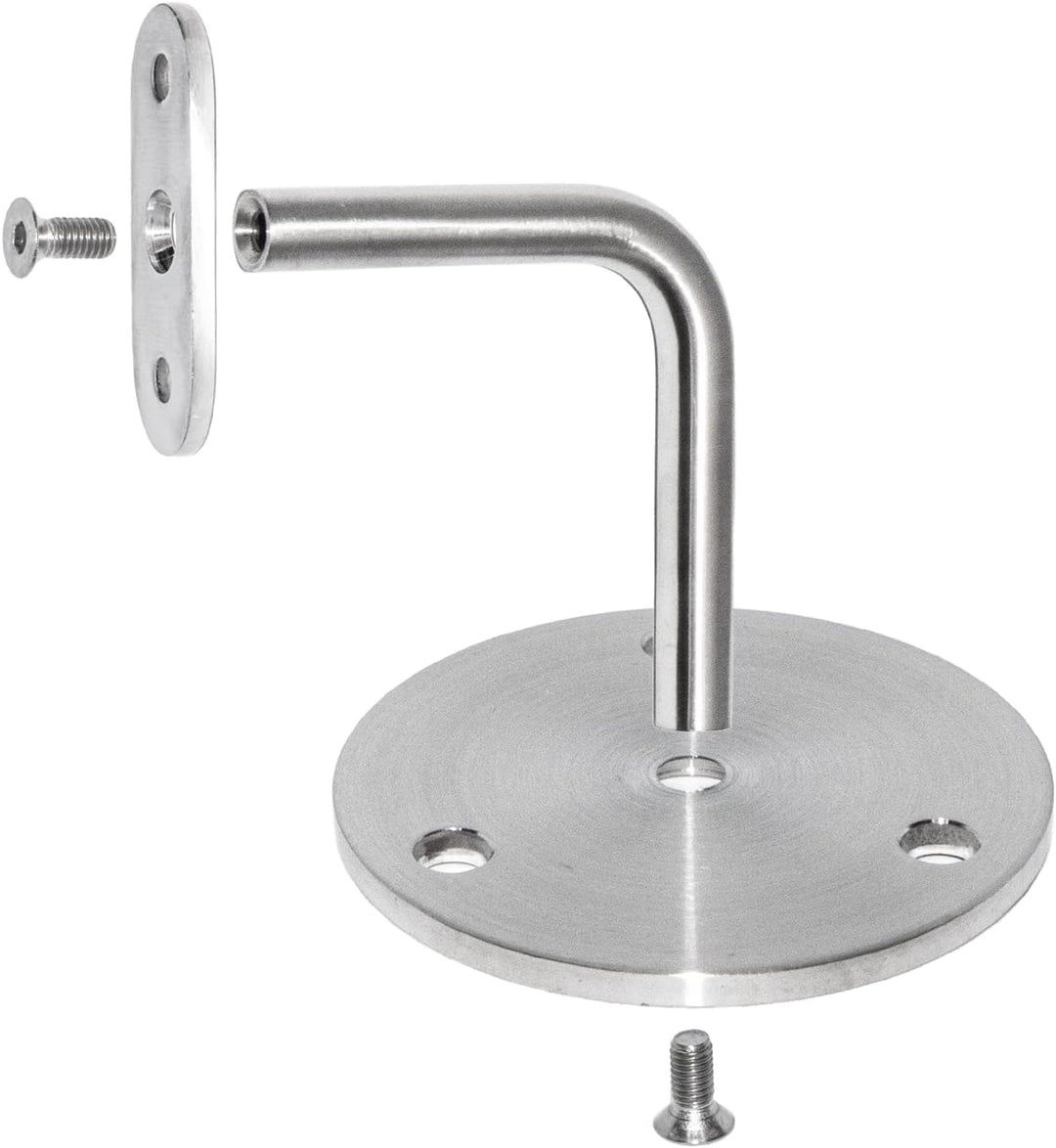 PRIOstahl Handlaufhalter Handlauf Wandhalter Handlaufstütze - 4 x Handlaufträger Flach an die Wand z