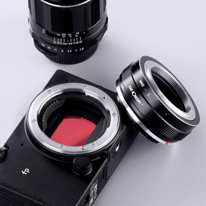 K&F Concept Objektivadapter M42-L Manueller Fokus Kompatibel mit M42 Objektiv auf L Mount Kameragehä