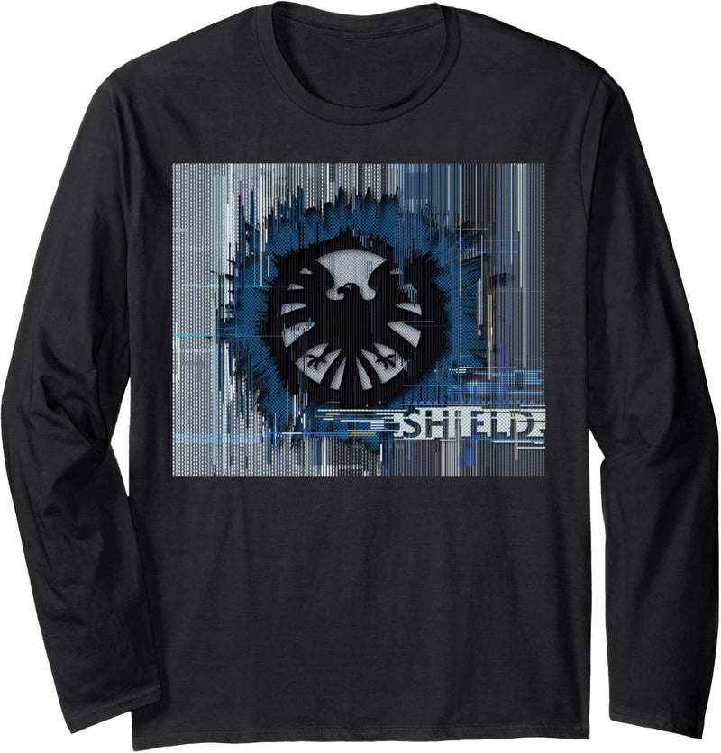 Marvel S.H.I.E.L.D Glitched Poster Langarmshirt