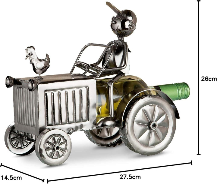 GILDE Weinflaschenhalter Metall vernickelt - Flaschenhalter - Weinständer - Fabr: Silber - Höhe 25 c