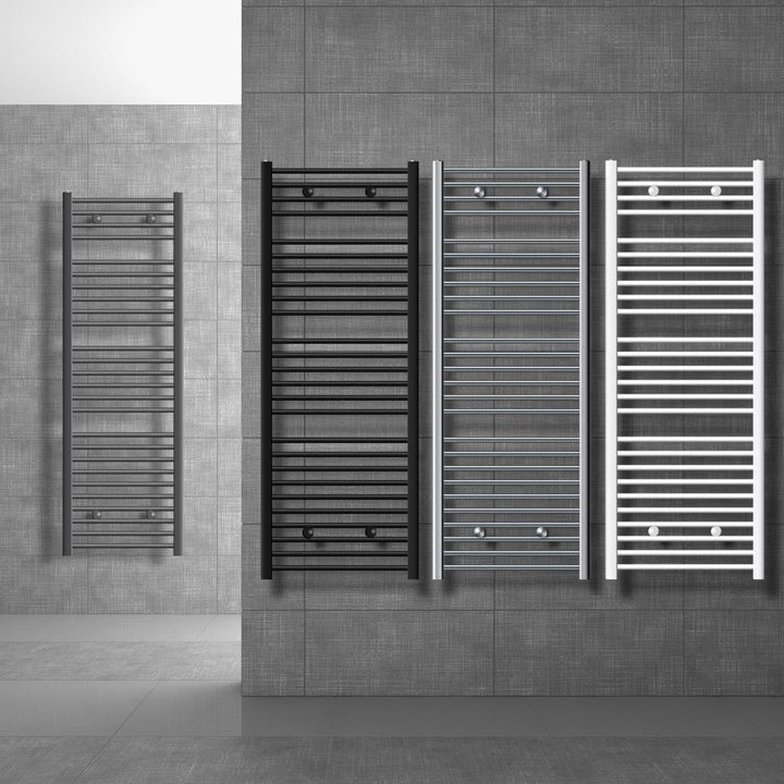 LuxeBath Badheizkörper Elektrisch mit Heizstab 1200W - 500 x 1500 mm - Weiss - gerade mit Seitenansc