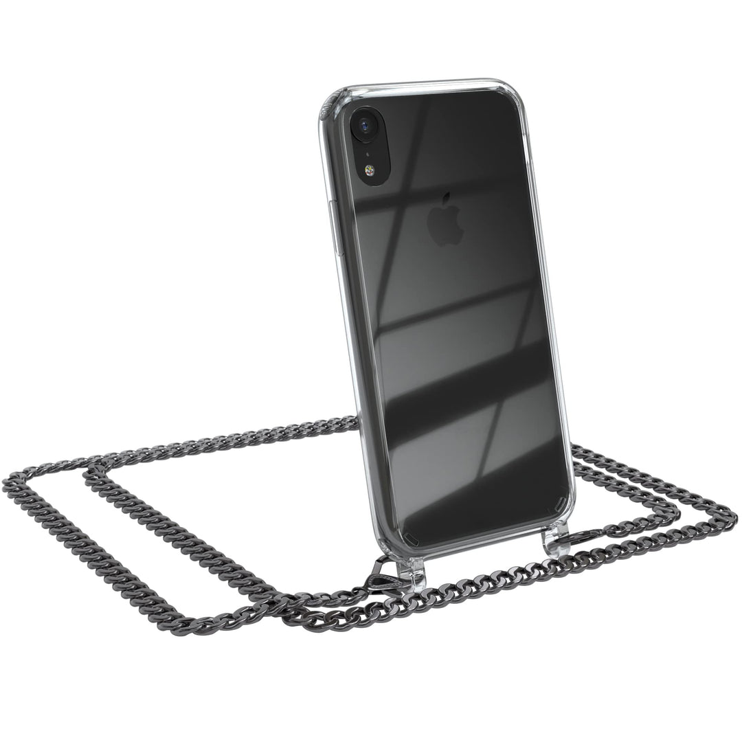 EAZY CASE Handykette kompatibel mit iPhone XR Handyhülle mit Metall Umhängeband und Ersatz Kordel sc