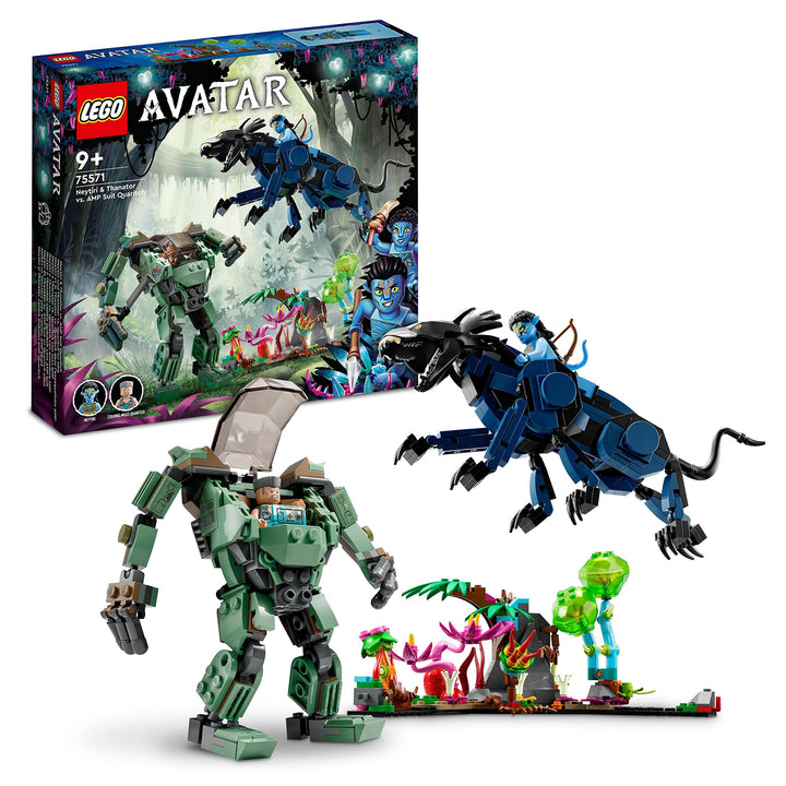 LEGO 75571 Avatar Neytiri und Thanator vs. Quaritch im MPA, baubares Action-Spielzeug mit Tierfigur