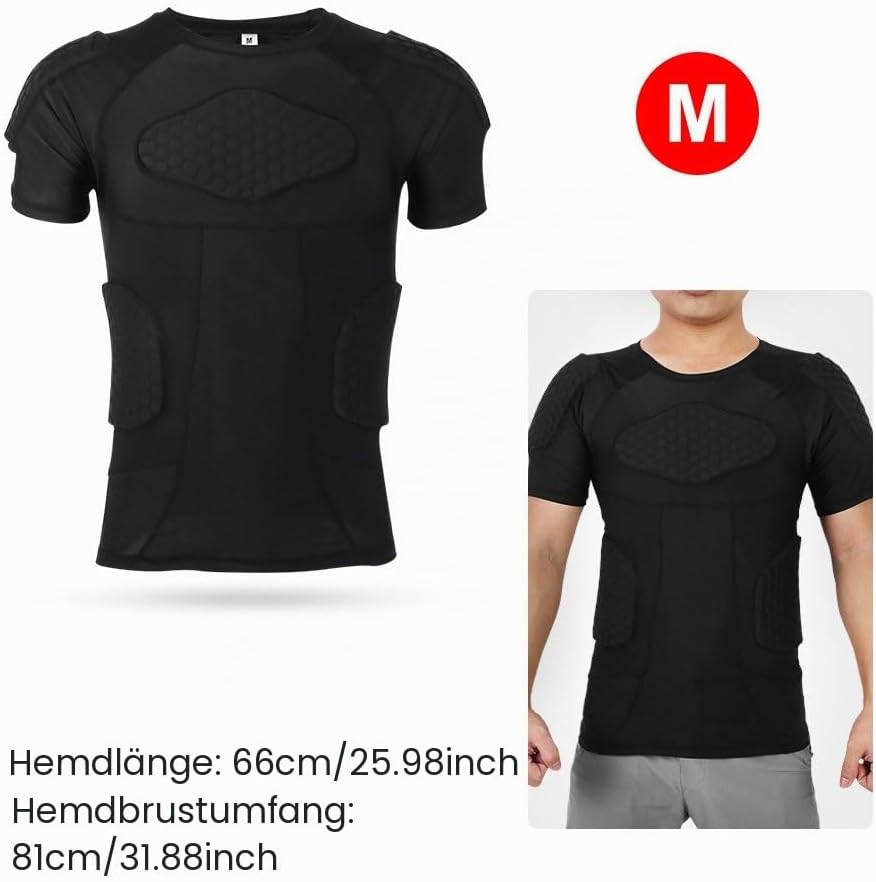 VGEBY1 Herren T-Shirt, gepolstert, Silikon, stossfest, Sportzubehör T-shirts, T-shirts