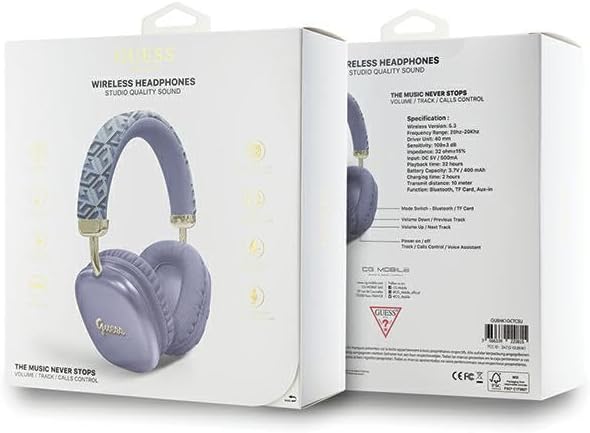 CG Mobile Guess Bluetooth-Kopfhörer Gcube Logo Metallic Script Violett