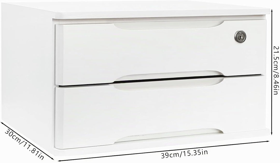 2 Schicht Desktop Storage Box, Desktop Storage Box mit abschliessbarer Schublade, Bürobedarf Schubla