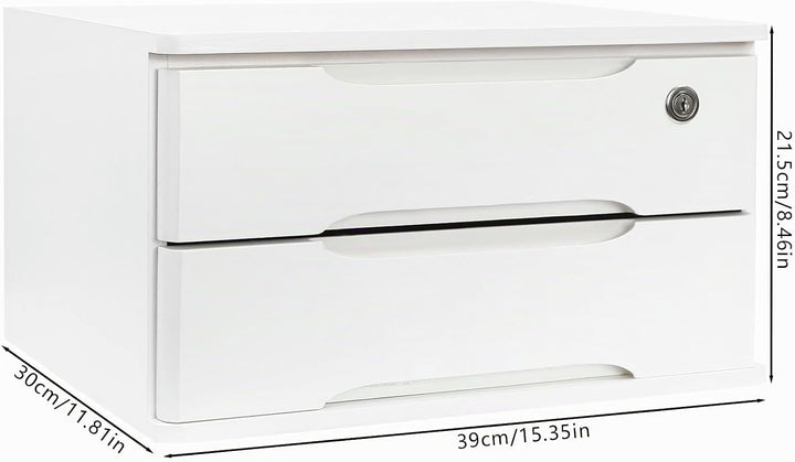 2 Schicht Desktop Storage Box, Desktop Storage Box mit abschliessbarer Schublade, Bürobedarf Schubla
