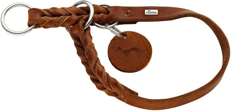 HUNTER SOLID EDUCATION Dressurhalsung für Hunde, Leder, weich, griffig, 65 (L-XL), cognac cognac 65