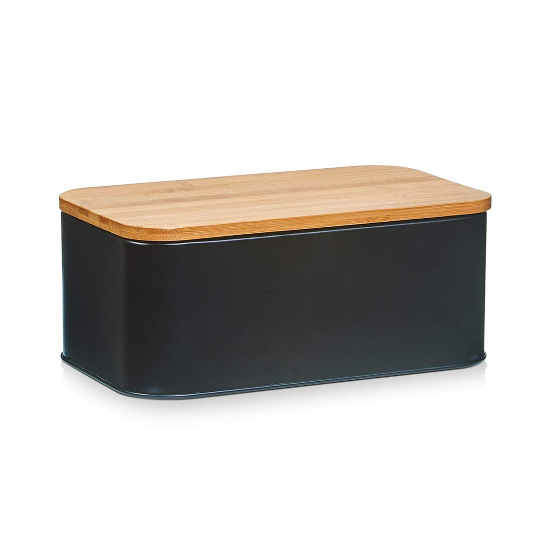 Zeller 25372 Brotkasten, Metall, schwarz, 31 x 18 x 12.5 cm Schwarz ca. 31 x 18 x 12,5 cm, Schwarz c