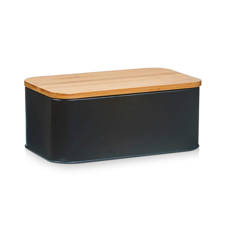 Zeller 25372 Brotkasten, Metall, schwarz, 31 x 18 x 12.5 cm Schwarz ca. 31 x 18 x 12,5 cm, Schwarz c