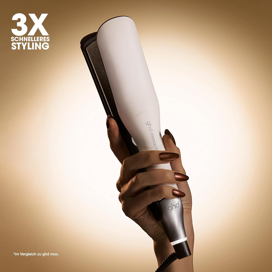 ghd Chronos Max – Glätteisen mit Breiten Platten - Schnelleres Styling in einem Zug für Mehr Glanz,