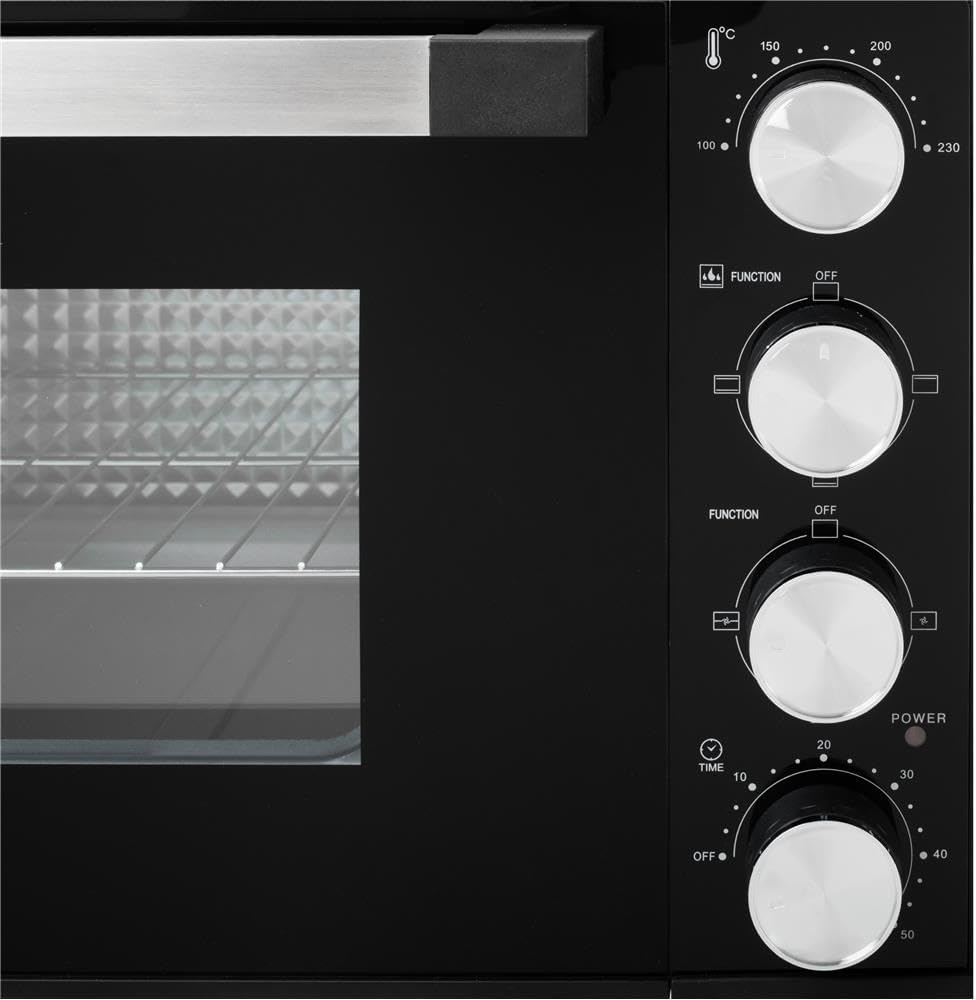 ADLER EUROPE Mini-Backofen AD 6031, 30L, Elektrobackofen mit Drehspiess, 12 Backmodi, Timer, 1800W,