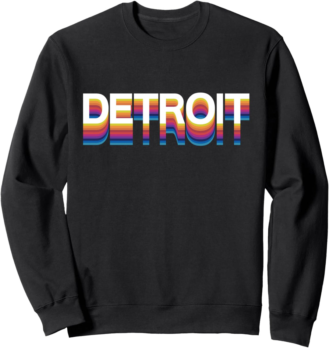 1980er Stil Retro Detroit Sweatshirt