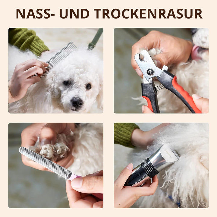 BarberBoss Kabelloser Haustier-Fellpflege-Clipper – Keramikklingen, LED-Display, schnelles Aufladen,