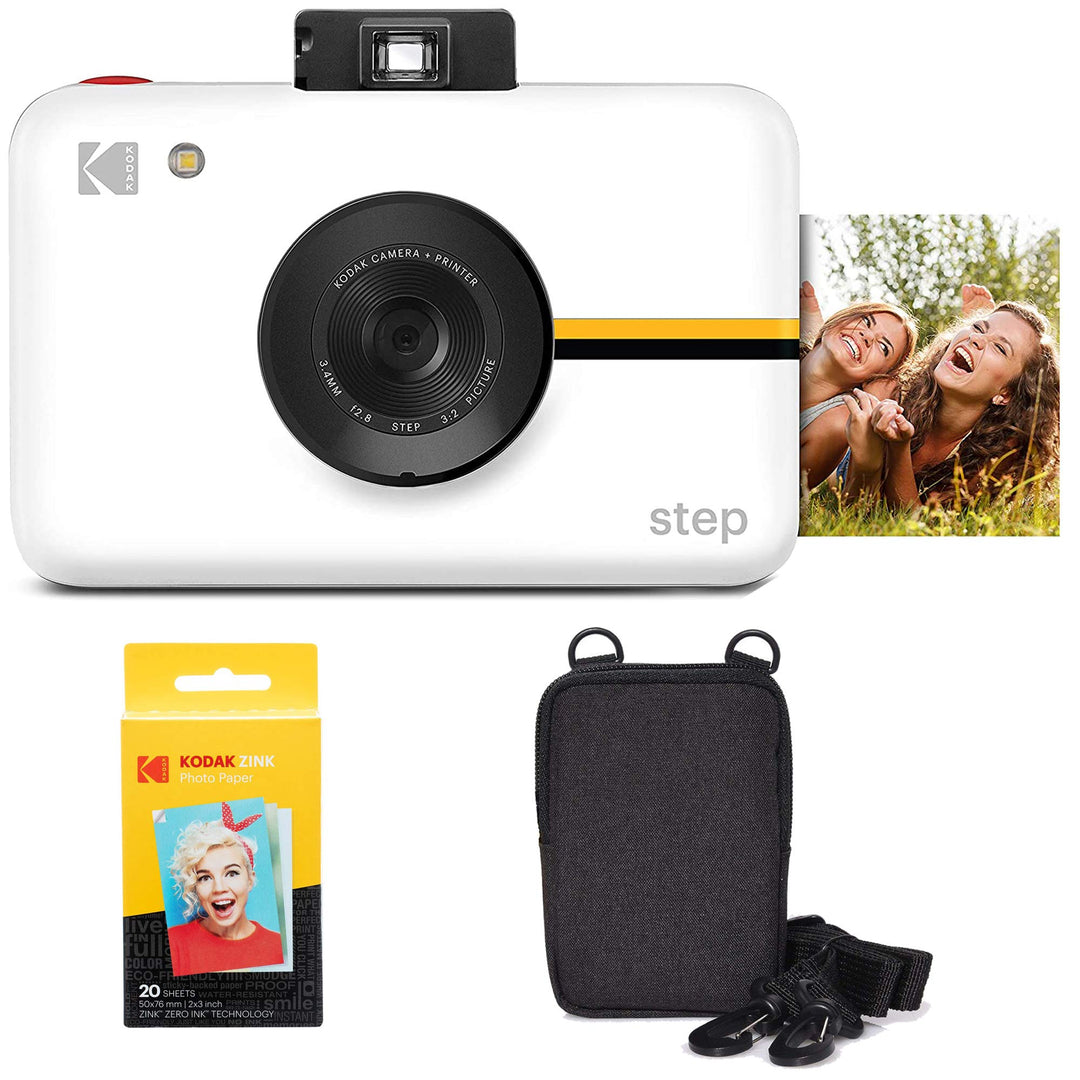 Kodak Step Kamera Digitale Sofortbildkamera mit 10MP Bildsensor (Weiss) Reiseset