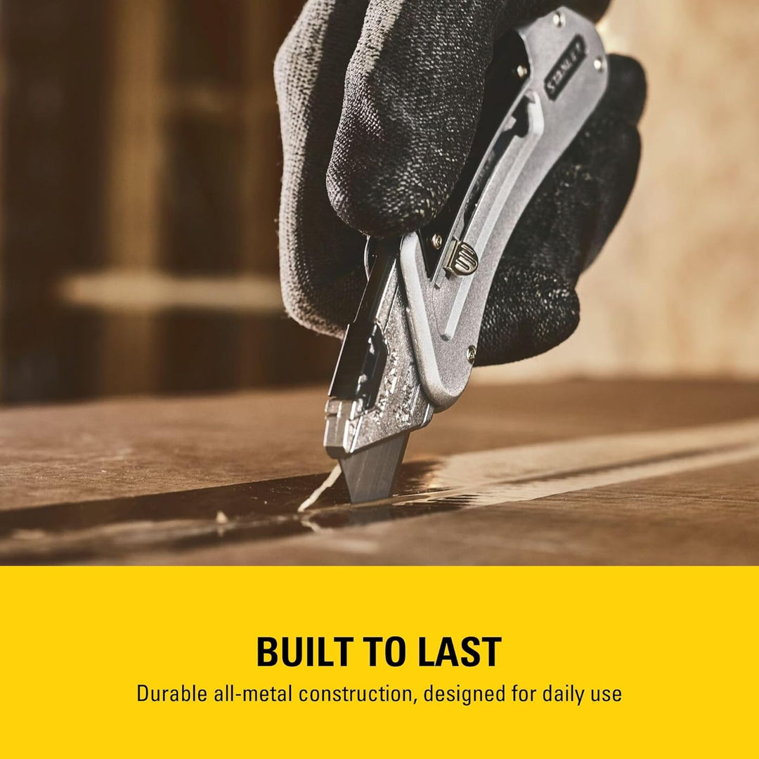 STANLEY Sportmesser Quickslide (145 mm Länge, kompaktes Messer für Beruf & Freizeit, Metallkorpus fü
