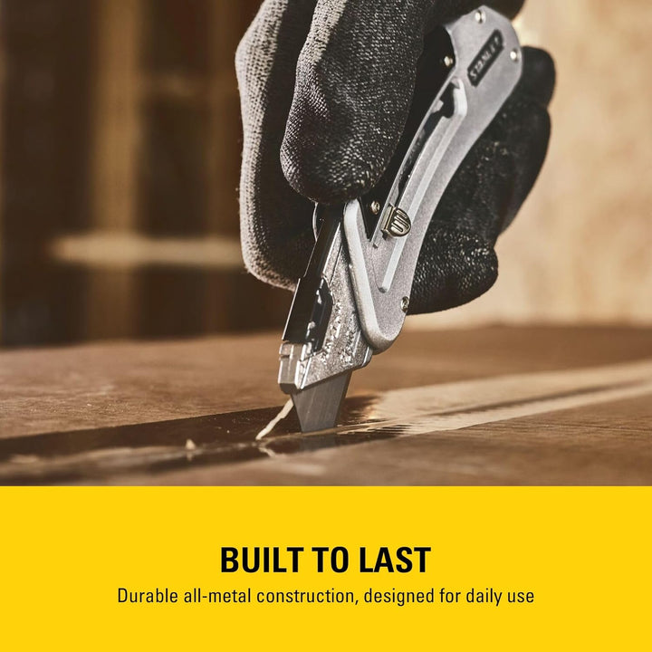 STANLEY Sportmesser Quickslide (145 mm Länge, kompaktes Messer für Beruf & Freizeit, Metallkorpus fü