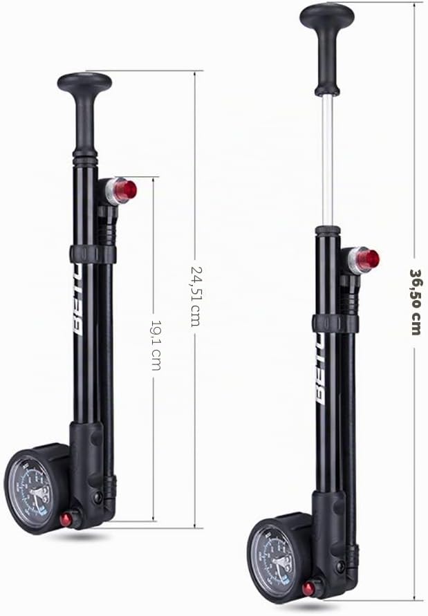 Beto Hochdruck-Stosspumpe – (400 PSI max) MTB Bike Shock Pump für Gabel & Hinterradaufhängung mit No