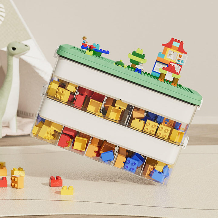 2 Stock Aufbewahrungsbox für Lego Bausteine Ablagefächer Stapelbar Kisten Spielzeug Aufbewahrung,Kun