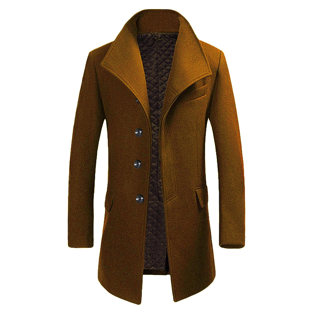 Allthemen Wintermantel Mantel Herren Lang Slim Fit Herrenmantel Winter Schwarz Business Mantel Herre