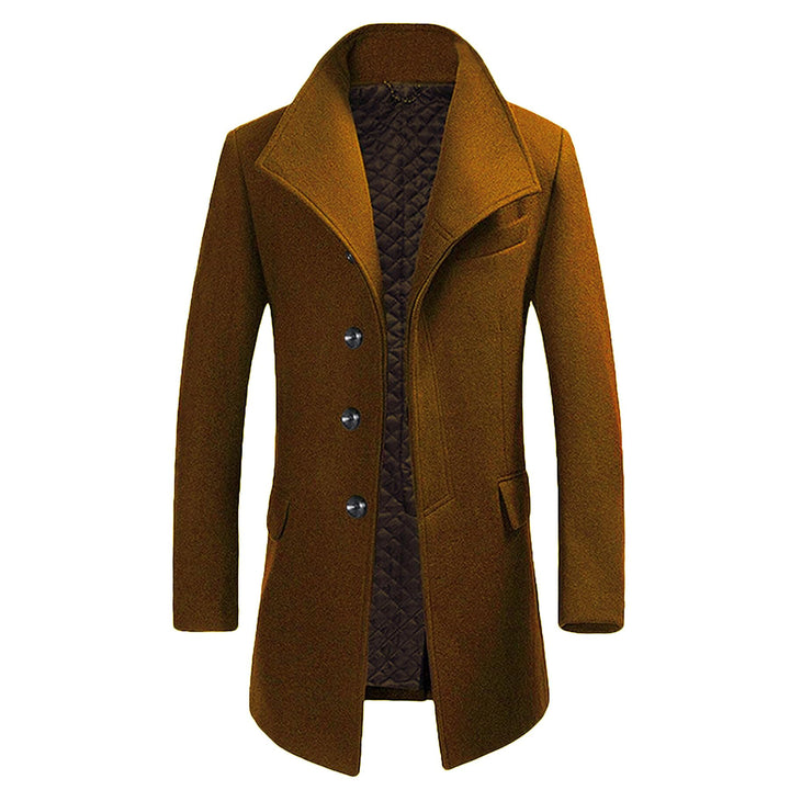 Allthemen Wintermantel Mantel Herren Lang Slim Fit Herrenmantel Winter Schwarz Business Mantel Herre