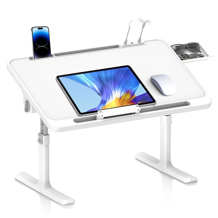 Huracan Laptoptisch Klappbarer, Laptop Betttisch, Tragbares Lapdesk mit 5-Höhenverstellbar und Winke