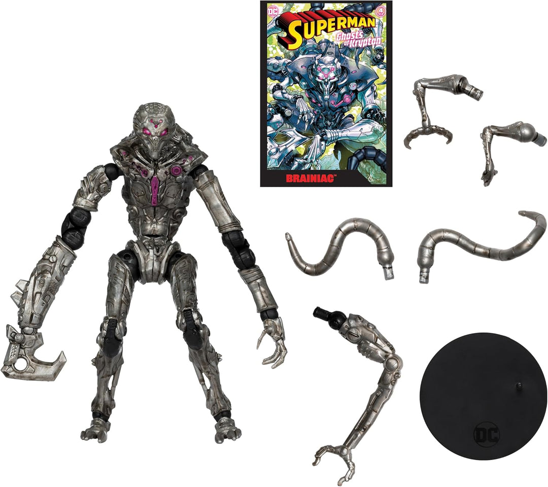 DC Direct Superman Wave 5 Brainiac 18 cm Actionfigur (Gold Label) mit Comicbuch | Premium Sammlerstü
