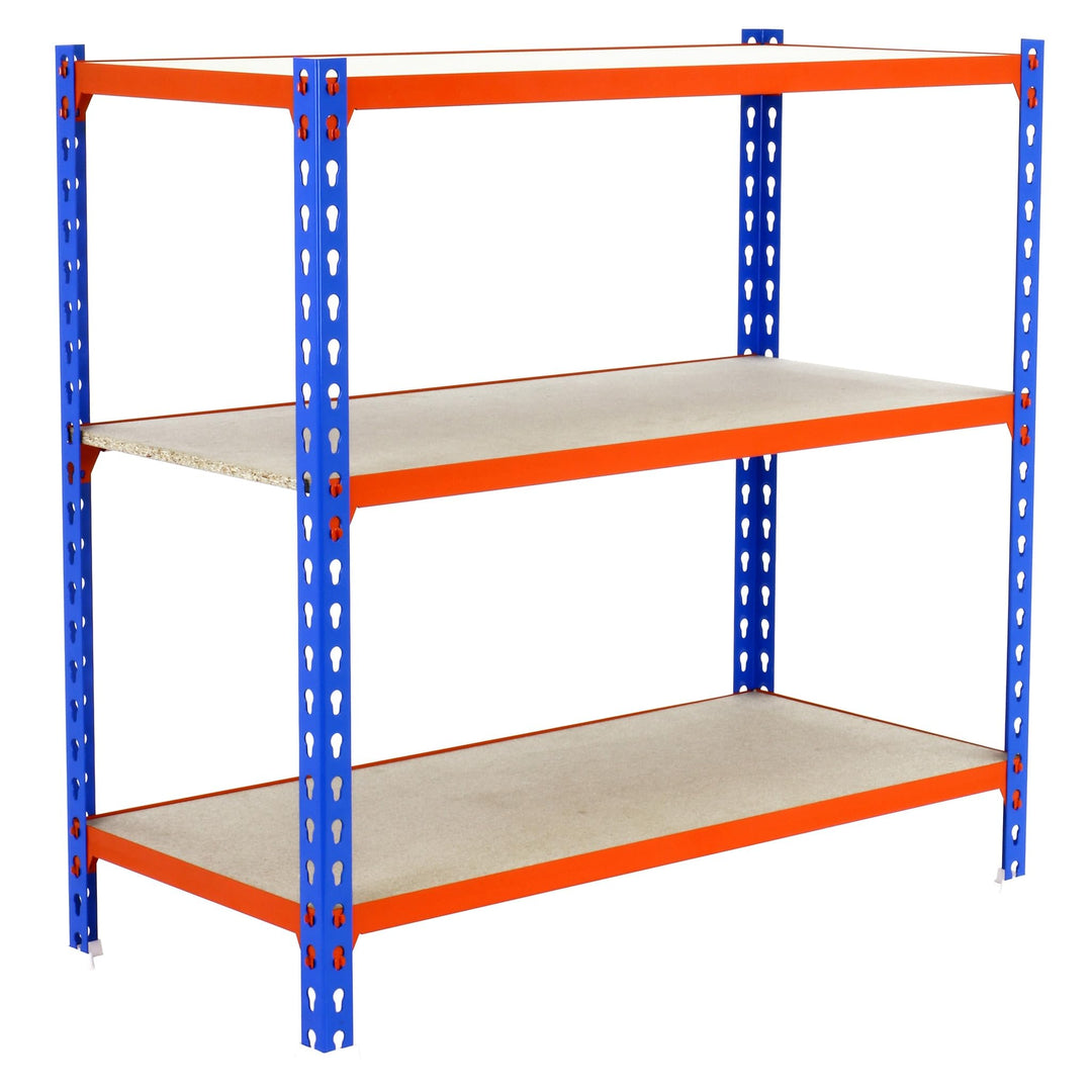 SimonRack Schwerlastregal, Lagerregal, 90x100x30 cm, Metallregal, Kellerregal, Biegestelle 150 kg, 3