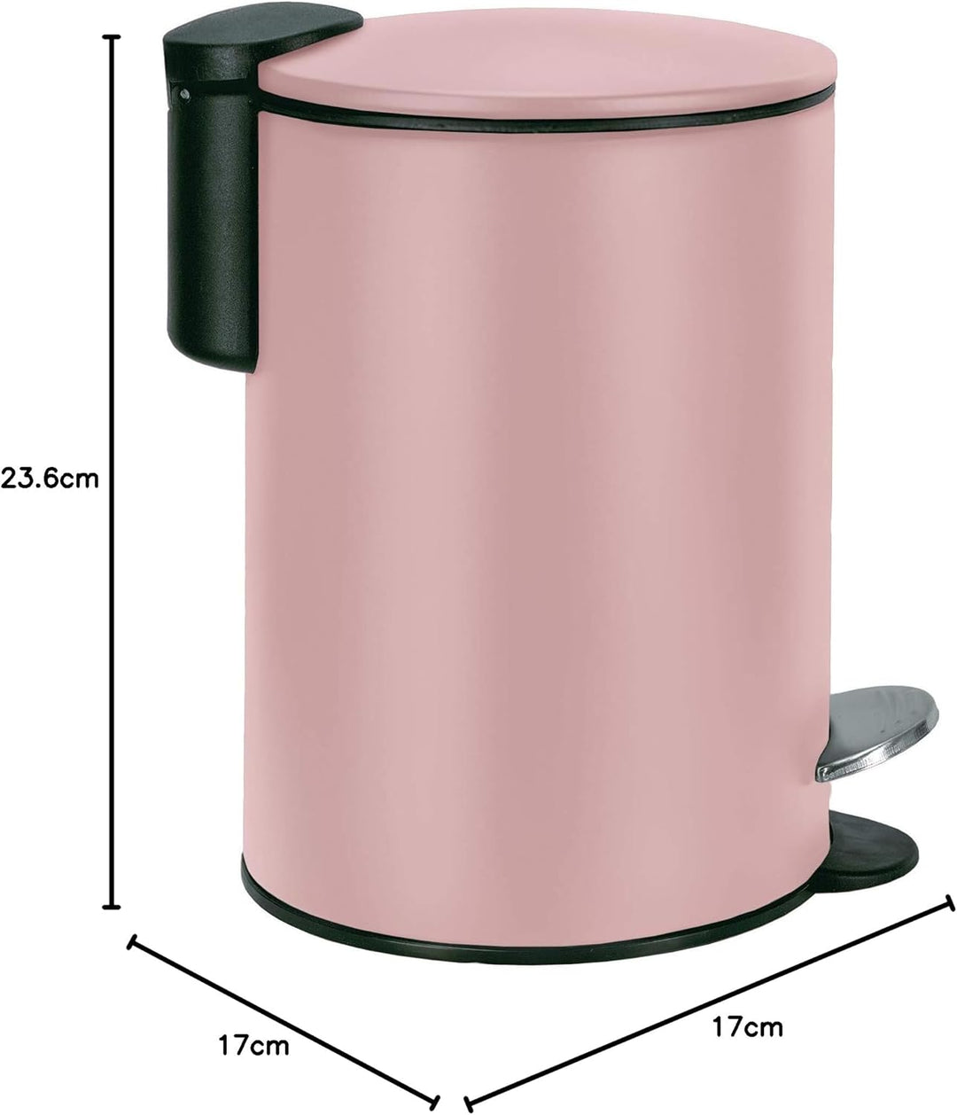 Kleine Wolke Kosmetikeimer Silence, Edelstahl, Old Rose, 3 Liter 17 cm x 23,6 Single, Single