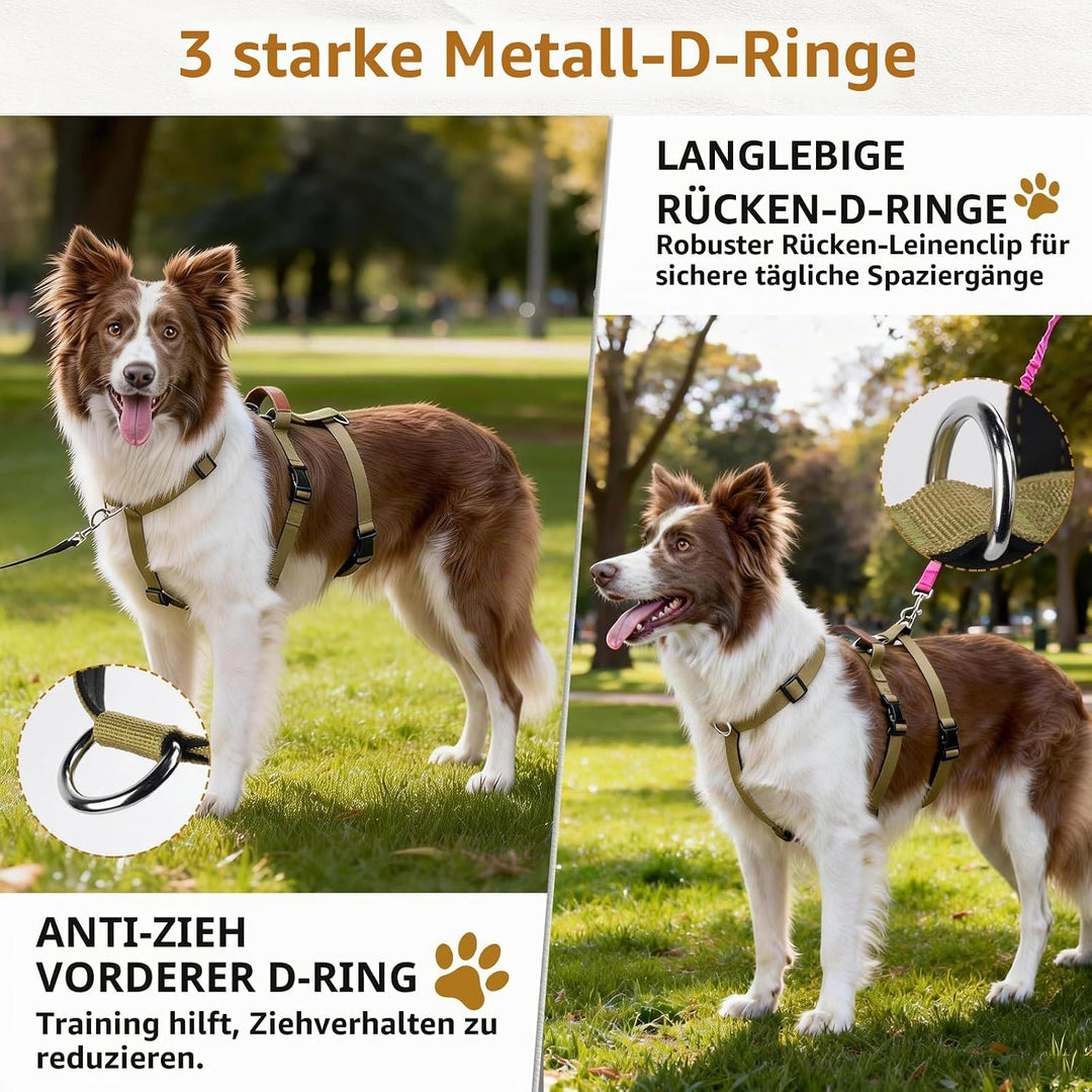 Hundegeschirr Ausbruchsicher, Anti Zug Sicherheitsgeschirr Hund, Verstellbare Brustgeschirr mit Gepo