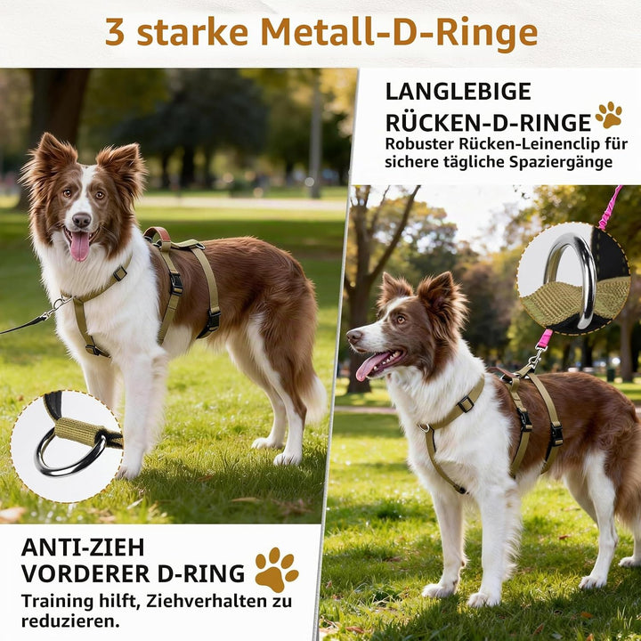 Hundegeschirr Ausbruchsicher, Anti Zug Sicherheitsgeschirr Hund, Verstellbare Brustgeschirr mit Gepo