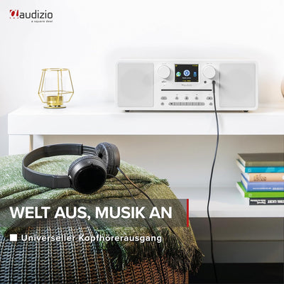 Audizio Naples - DAB Radio mit CD Player, Bluetooth, Internetradio WLAN, Fernbedienung, 60 Watt, UKW