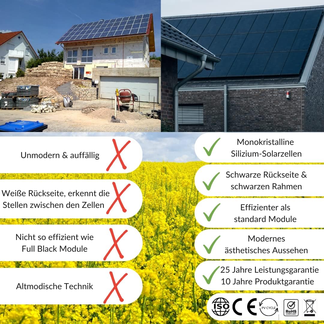 Solarpanel - Monokristallines Solarmodul - Hohe Effizienz dank Shingled-Technologie - Photovoltaik S