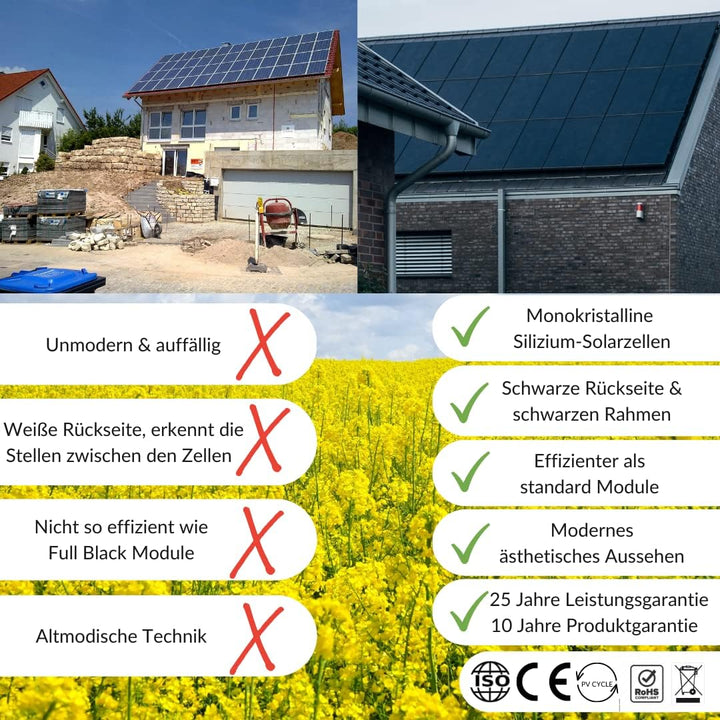 Solarpanel - Monokristallines Solarmodul - Hohe Effizienz dank Shingled-Technologie - Photovoltaik S