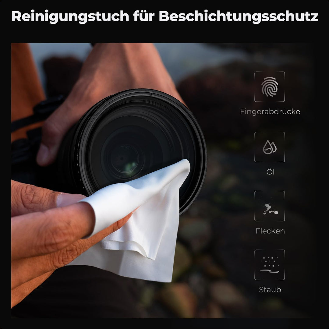 K&F Concept B-Serie 77mm ND Filter Variabler ND2-ND400 (1-9 Stop) Slim Neutral Graufilter, 77mm