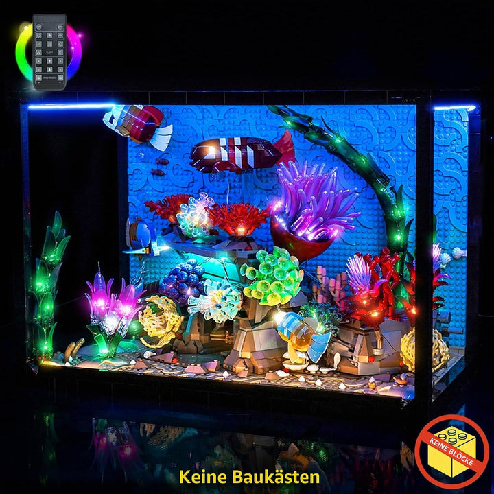 BrickBling Fernbedienung Licht-Kit Kompatibel mit Lego Tropical Aquarium 10366 (Kein Modell), Led Be