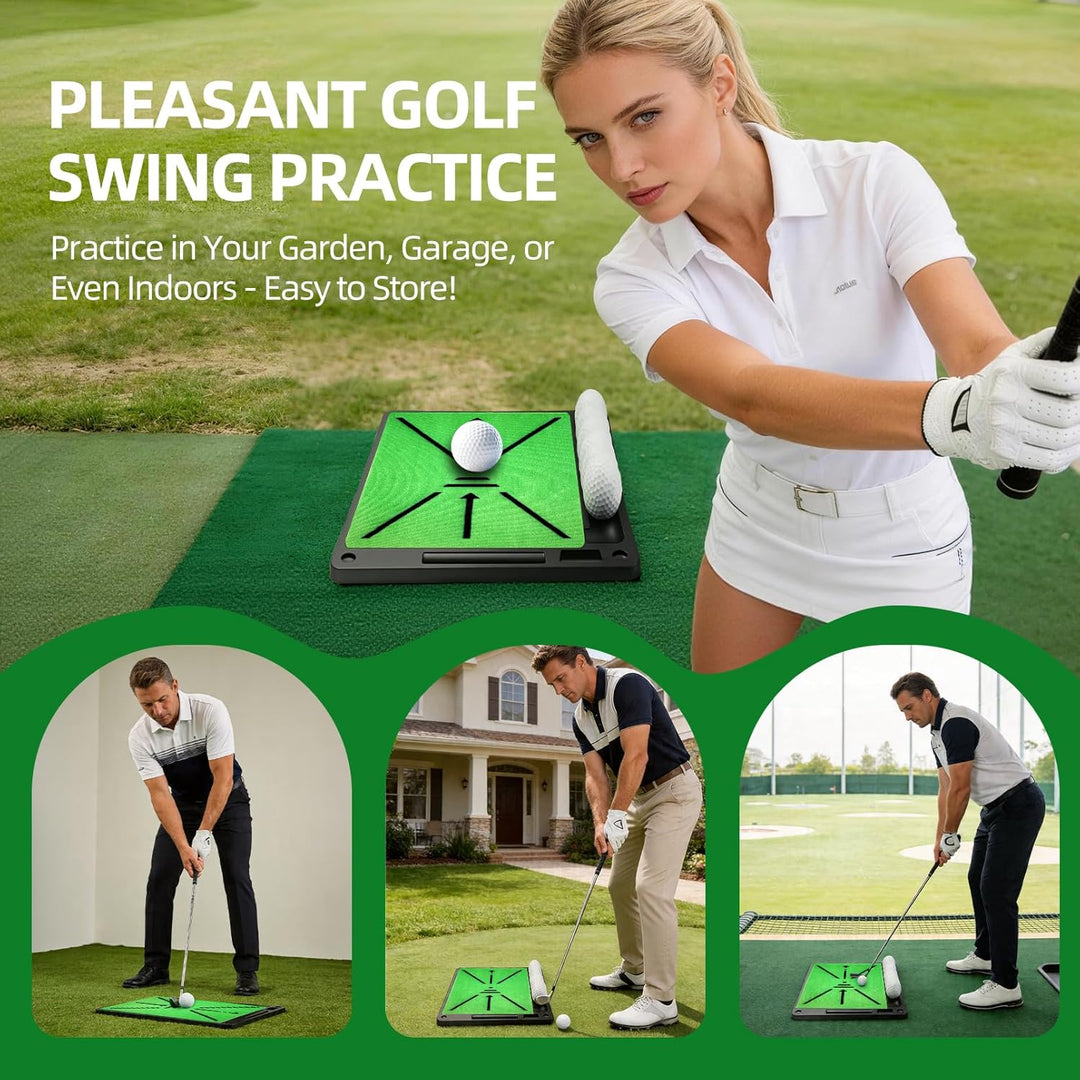 BRICH Premium Golf Putting Matte 2-Teilig Austauschbare Übungsmatte mit Rutschfester Gummibasis für