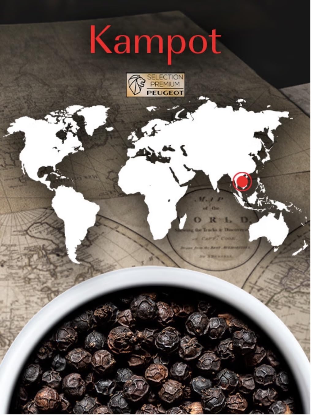 PEUGEOT Premium-Pfeffer-Multipack - Kampot Black & Red, Voatsiperifery, Fresh Blend - Herkunft: Kamb