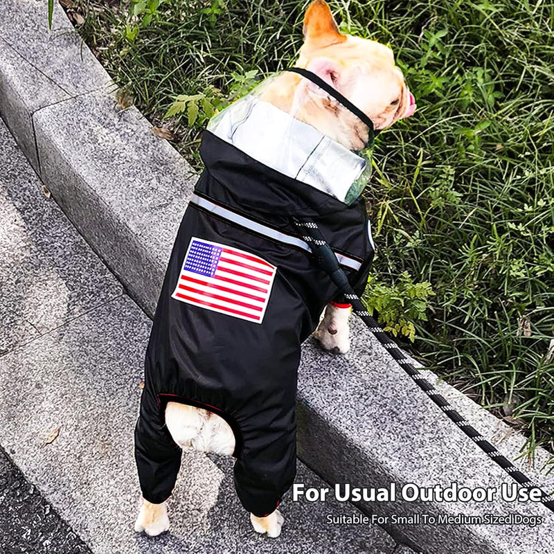 PETCUTE Hunderegenmantel,Wasserdichter Hund Regenmantel mit Kapuze,Wasserdicht Hund Regenjacke mit R