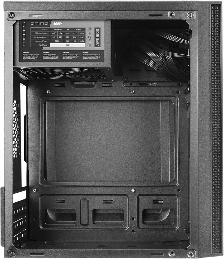 Tacens Anima AC5500, Kompaktes Micro ATX PC Gehäuse, Front-Mesh Kühlung, 500W Netzteil, USB 3.0, Sch