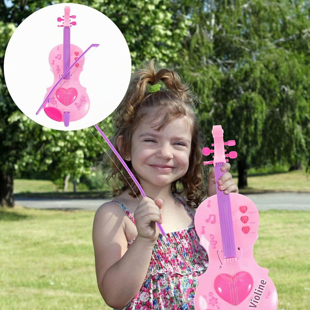 Kisangel Kunststoff Violine Spielzeug Kinder Rosa Violine Spielzeug Kinder e Kleine e Musik Musikins