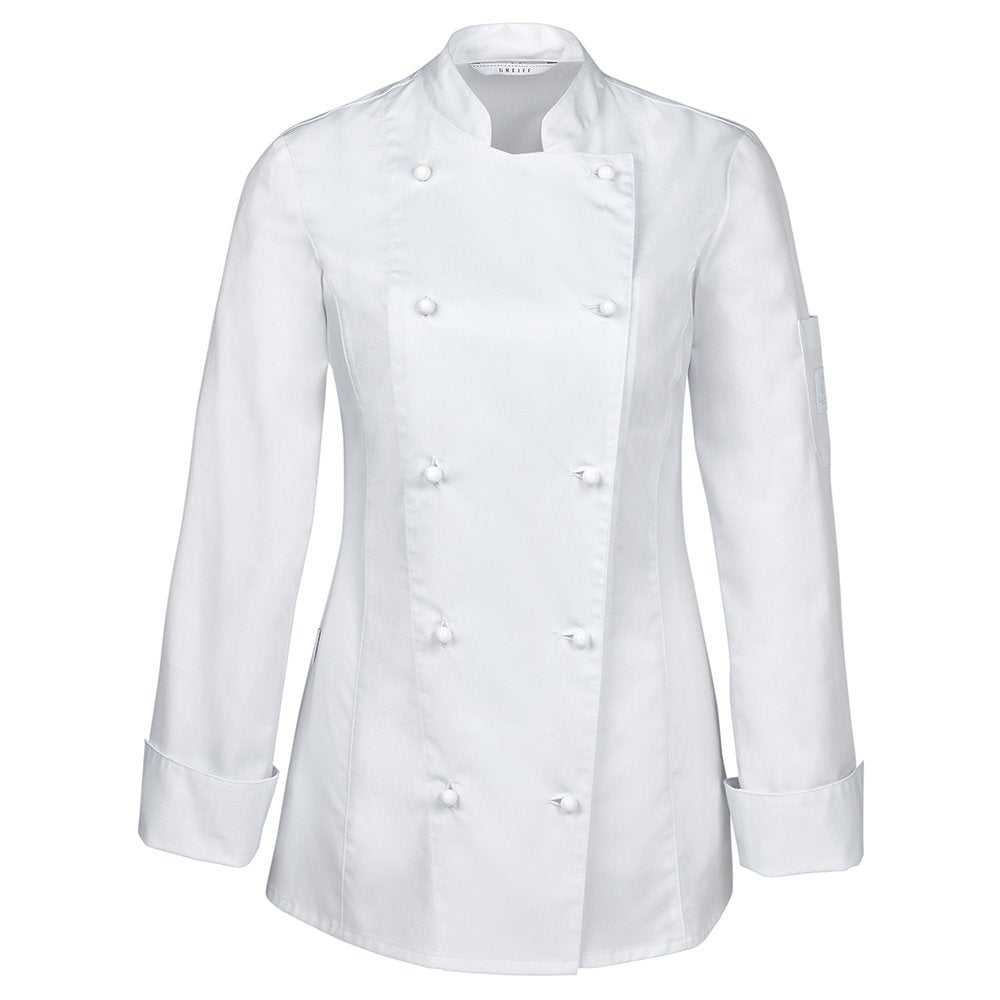 Greiff Gastro Moda Cuisine Damen Premium-Kochjacke Regular Fit L Weiss, L Weiß