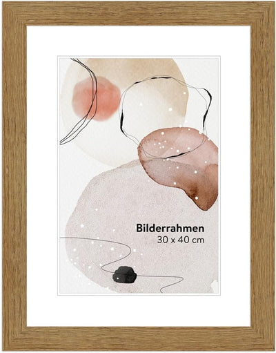 WANDStyle Bilderrahmen Strandhaus Stil 30x42cm DIN A3 I Farbe: Eiche-Optik I Fotorahmen I rustikaler